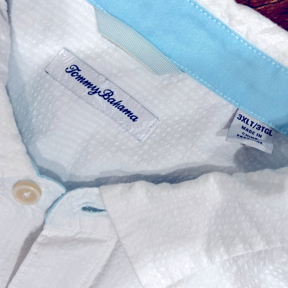 Tommy Bahama Men’s 3XL White Seersucker Short Sleeve Button Down - Picture 6 of 6